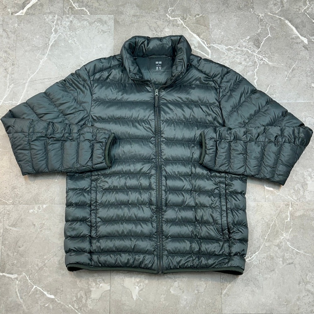 Uniqlo Pufftech Down Puffer Jacket Womens Medium Dark Green Zip Package DWR